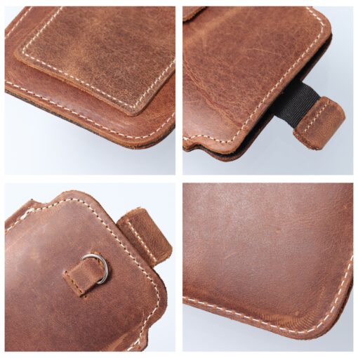 Universal-Slip-On aus Leder - ROYAL Crazy Horse / braun - Größe L - IPHONE 6 / 7 / 8 – Bild 8