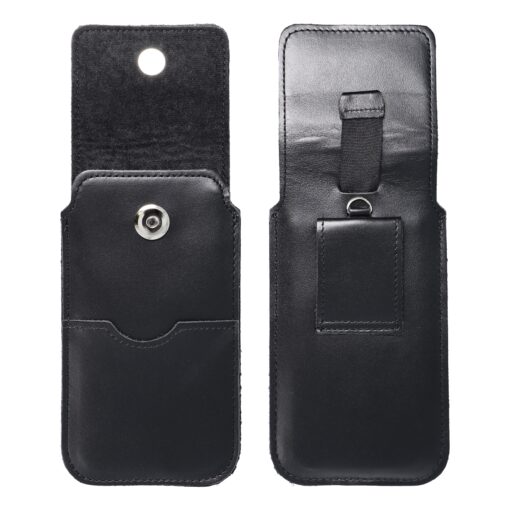 Universal-Slipper aus Leder mit Klappe - ROYAL / schwarz - Größe M - IPHONE 5 / NOKIA S5610 / LUMIA 230 – Bild 3