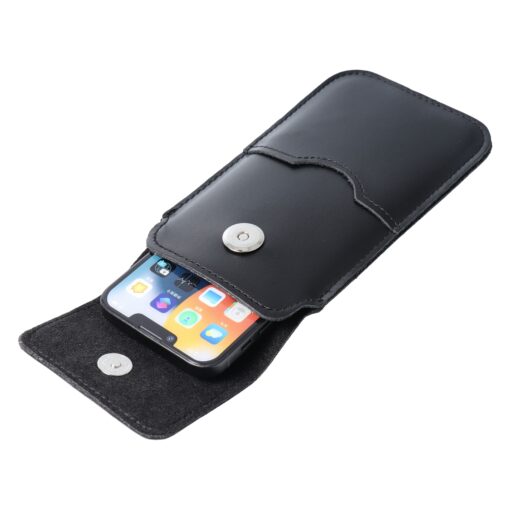 Universal-Slipper aus Leder mit Klappe - ROYAL / schwarz - Größe M - IPHONE 5 / NOKIA S5610 / LUMIA 230 – Bild 4