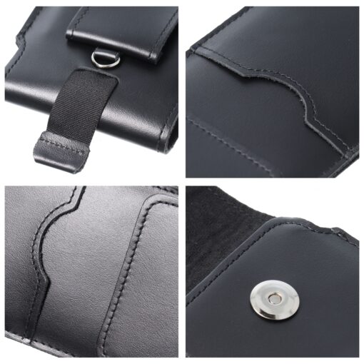 Universal-Slipper aus Leder mit Klappe - ROYAL / schwarz - Größe M - IPHONE 5 / NOKIA S5610 / LUMIA 230 – Bild 7