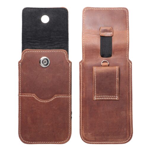 Universal-Slipper aus Leder mit Klappe - ROYAL Crazy Horse / braun - Größe 2XL+weit - SAMSUNG A12 / NOTE 9 / XIAOMI REDMI NOTE 10 PRO – Bild 3