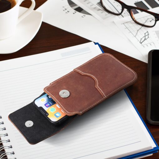 Universal-Slipper aus Leder mit Klappe - ROYAL Crazy Horse / braun - Größe 2XL+weit - SAMSUNG A12 / NOTE 9 / XIAOMI REDMI NOTE 10 PRO – Bild 6