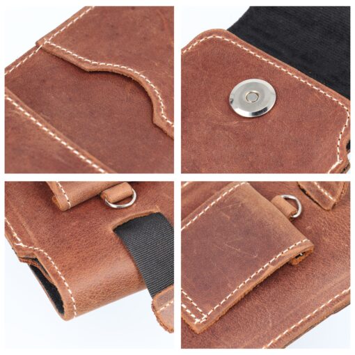 Universal-Slipper aus Leder mit Klappe - ROYAL Crazy Horse / braun - Größe 2XL+weit - SAMSUNG A12 / NOTE 9 / XIAOMI REDMI NOTE 10 PRO – Bild 8