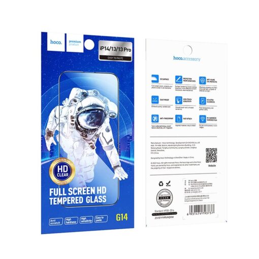 HOCO HD 5D Guardian gehärtetes Glas (SET 10in1) - für iPhone 13 / 13 Pro / 14 / 16e schwarz (G14) – Bild 10