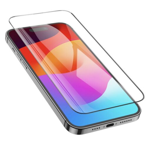 HOCO HD 5D Guardian gehärtetes Glas (SET 10in1) - für iPhone 15 Pro schwarz (G14) – Bild 5