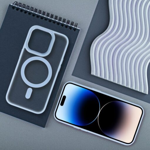 MATTE MAG COVER Handyhülle kompatibel mit MagSafe für IPHONE 12 / 12 Pro blau – Bild 5