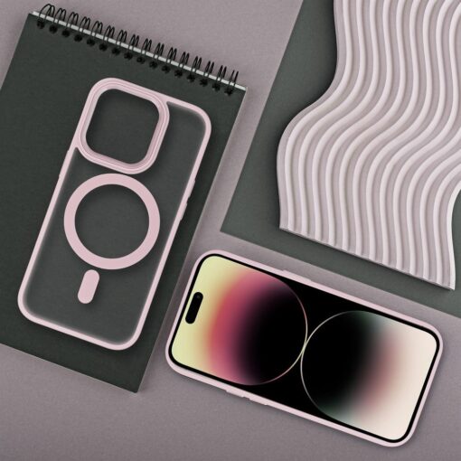 MATTE MAG COVER Handyhülle kompatibel mit MagSafe für IPHONE 15 Pro Max rosa – Bild 5