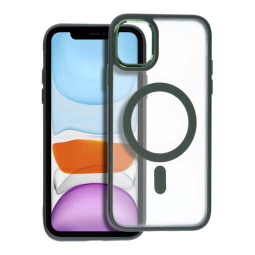 MATTE MAG COVER case compatible with MagSafe for IPHONE 11 green