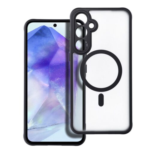 FULL MATTE MAG COVER Handyhülle kompatibel mit MagSafe für SAMSUNG A55 schwarz