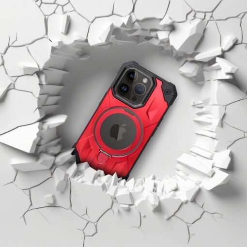 ARMOR MAG COVER kompatibel mit MagSafe für IPHONE 13 Pro rot – Bild 4