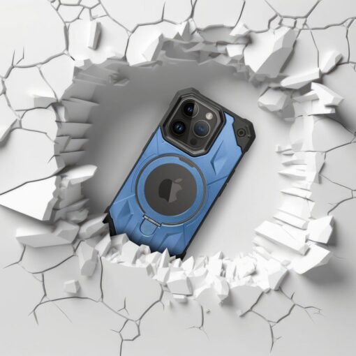 ARMOR MAG COVER kompatibel mit MagSafe für IPHONE 15 Pro Max blau – Bild 5