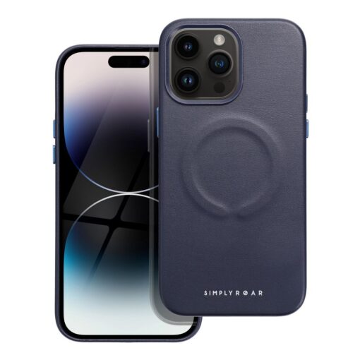 Roar Leather Mag Case - für iPhone 14 Pro Max dunkelblau