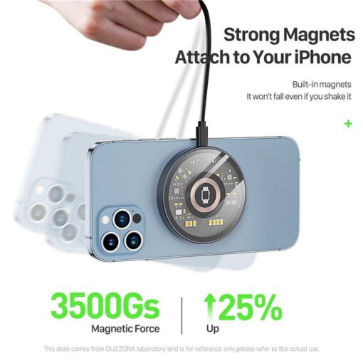 DUZZONA W13 - MagSafe kompatibles induktives Ladegerät 15W schwarz – Bild 6