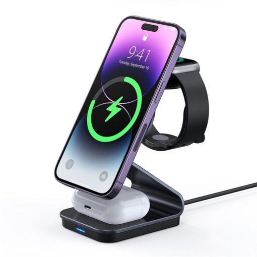 DUZZONA W15 - 3-in-1 induktives Ladegerät kompatibel mit MagSafe 15W schwarz – Bild 3