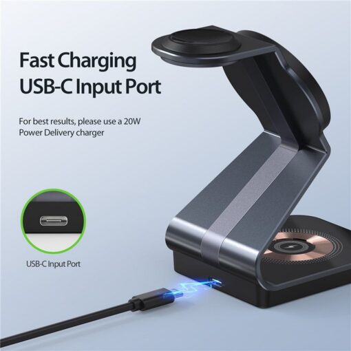 DUZZONA W15 - 3-in-1 induktives Ladegerät kompatibel mit MagSafe 15W schwarz – Bild 10