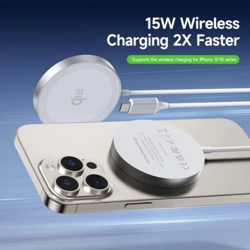 DUZZONA W18 - induktives Ladegerät kompatibel mit MagSafe 15W und Qi2-Laden weiß – Bild 3