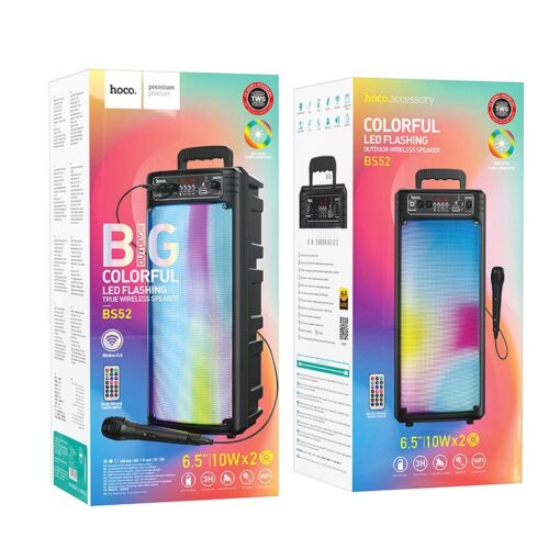 HOCO bluetooth Lautsprecher + kabelgebundenes Mikrofon BS52 schwarz – Bild 10