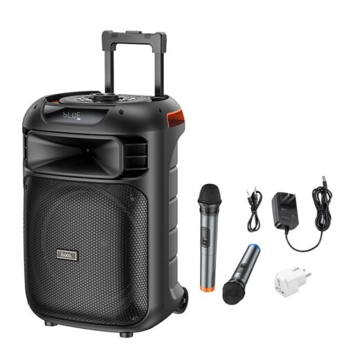 HOCO wireless speaker dancer outdoor karaoke + 2x wireless microphone LED Winner HA5 black (+ FBT, TF, USB, AUX) – Bild 7