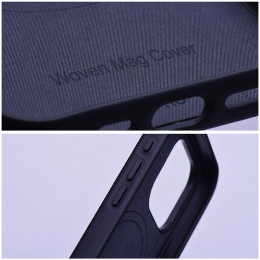 Woven Mag Cover kompatibel mit MagSafe für IPHONE 15 PLUS schwarz – Bild 5