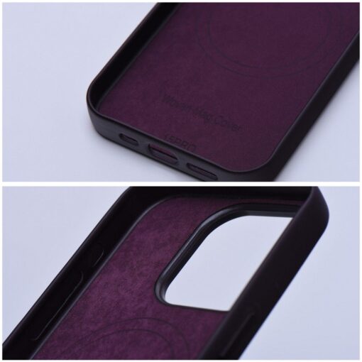 Woven Mag Cover kompatibel mit MagSafe für IPHONE 14 burgundy – Bild 5