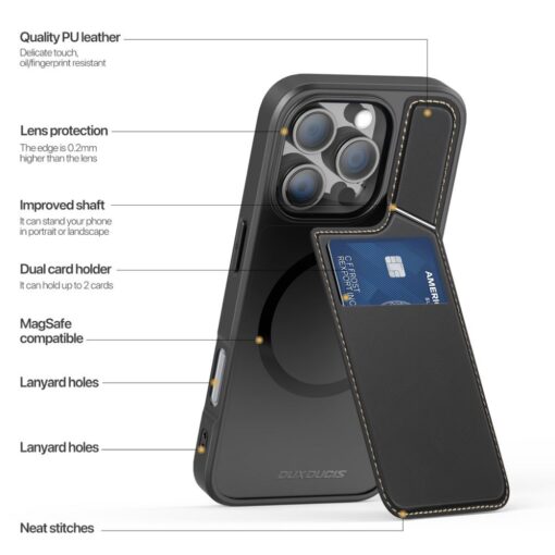 DUX DUCIS RAFI II MAG Handyhülle mit Ständer kompatibel mit MagSafe für IPHONE 16 Pro schwarz – Bild 5