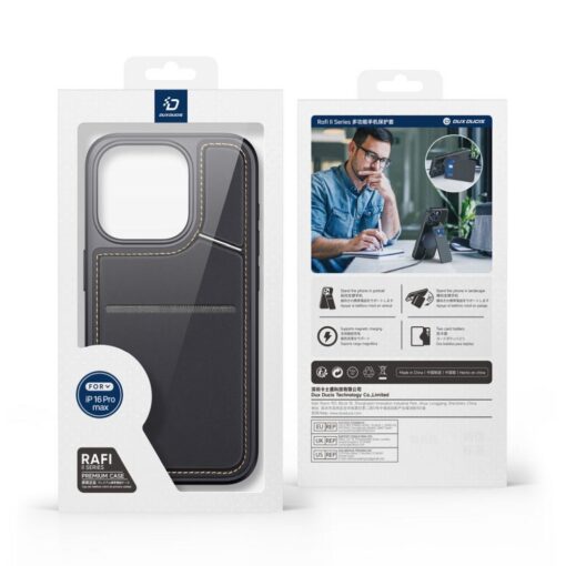 DUX DUCIS RAFI II MAG Handyhülle mit Ständer kompatibel mit MagSafe für IPHONE 16 Pro Max schwarz – Bild 9