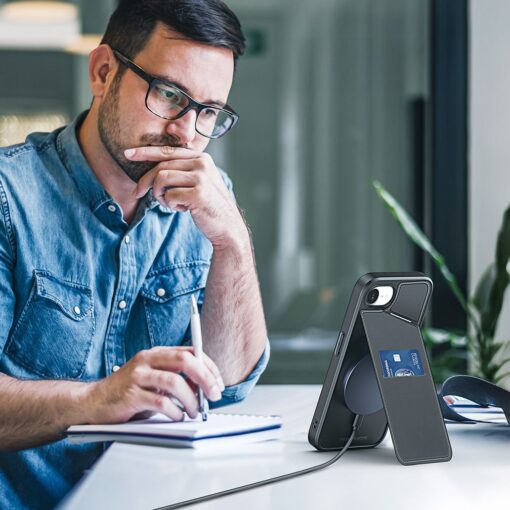 DUX DUCIS RAFI II MAG Handyhülle mit Ständer kompatibel mit MagSafe für IPHONE 16e schwarz – Bild 7