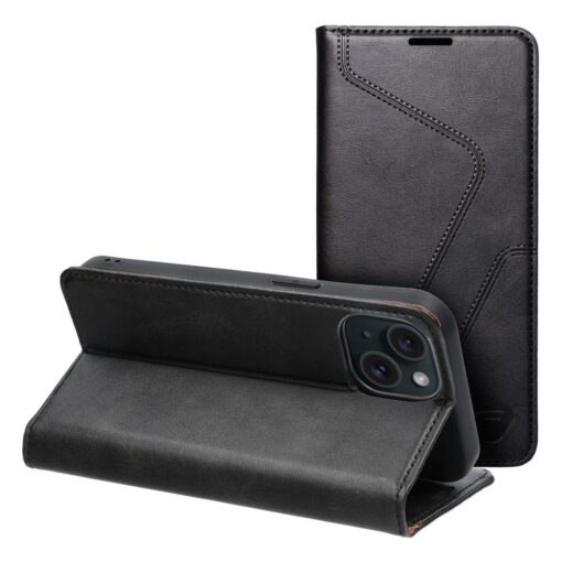 FORCELL F-PROTECT RFID Blocker book case for IPHONE 15 black