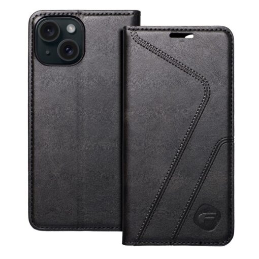 FORCELL F-PROTECT RFID Blocker book case for IPHONE 15 black – Bild 4