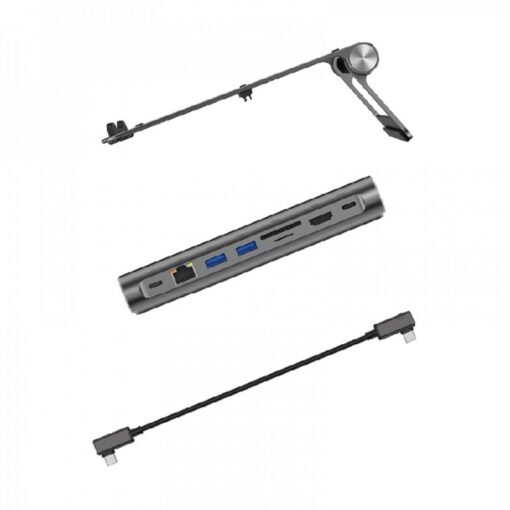 WiWU - Aluminium-Laptop-Ständer mit Dockingstation (USB-C*2+USB3.0*2+SD/TF+RJ45+HDMI (4k30Hz)) – Bild 6