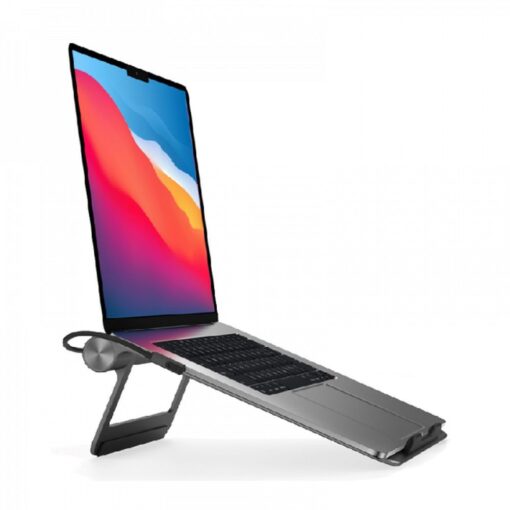 WiWU - Aluminium-Laptop-Ständer mit Dockingstation (USB-C*2+USB3.0*2+SD/TF+RJ45+HDMI (4k30Hz)) – Bild 8