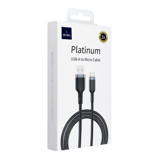 WiWU - Platinum Series USB-Kabel Wi-C019 USB A zu Micro USB 3A 1.2m - schwarz – Bild 3