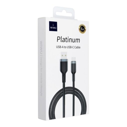 WiWU - Platinum Series USB-Kabel Wi-C021 USB A auf USB C 6A (speziell für Huawei-Handys) 1,2m - schwarz
