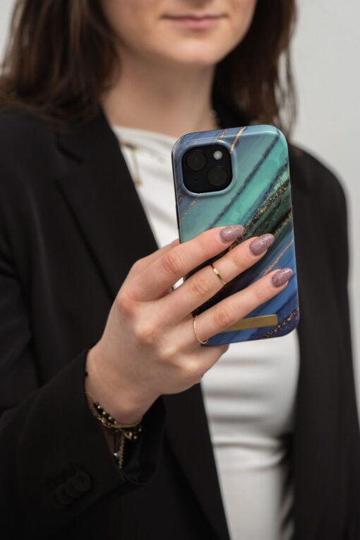 FORCELL F-PROTECT Mirage Handyhülle kompatibel mit MagSafe für IPHONE 15 Plus jade marmor – Bild 12
