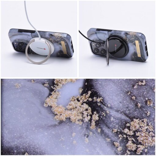 FORCELL F-PROTECT Mirage Handyhülle kompatibel mit MagSafe für IPHONE 15 Plus Marmor Nebel – Bild 6