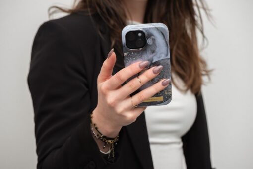FORCELL F-PROTECT Mirage Handyhülle kompatibel mit MagSafe für IPHONE 15 Plus Marmor Nebel – Bild 11