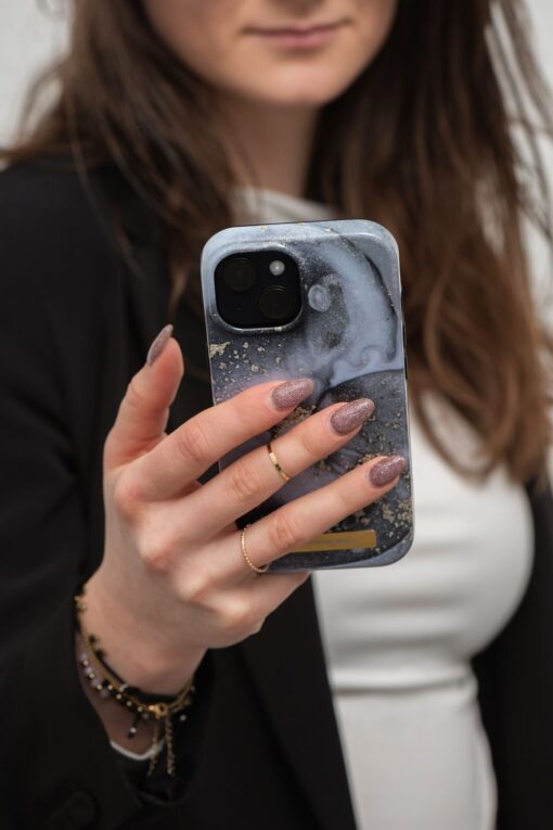 FORCELL F-PROTECT Mirage Handyhülle kompatibel mit MagSafe für IPHONE 15 Plus Marmor Nebel – Bild 12