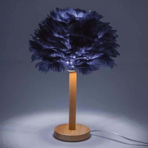 Art Deco Nachttischlampe mit blauen Federn CBDPH – Bild 3