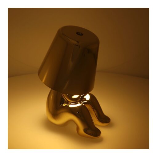 GOLD MAN Art Deco Nachttischlampe sitzend (Muster 4) MLTL – Bild 4