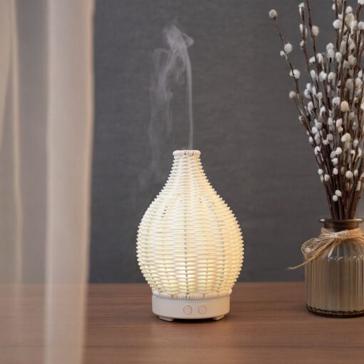 Art Deco Aromatherapie Luftbefeuchter/Diffusor Modell YX100ML Holzstil weiß – Bild 3