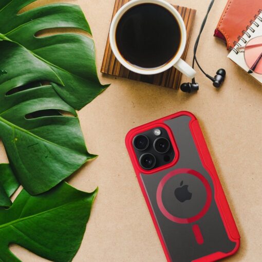 Smart Mag Holster für IPHONE 15 PRO kompatibel mit MagSafe rot – Bild 6