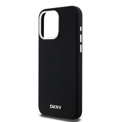 DKNY Handyhülle für IPHONE 15 Pro Max kompatibel mit MagSafe DKHMP15XSMCHLK (DKNY HC MagSafe Silicone W/Horizontal Metal Logo) schwarz – Bild 7