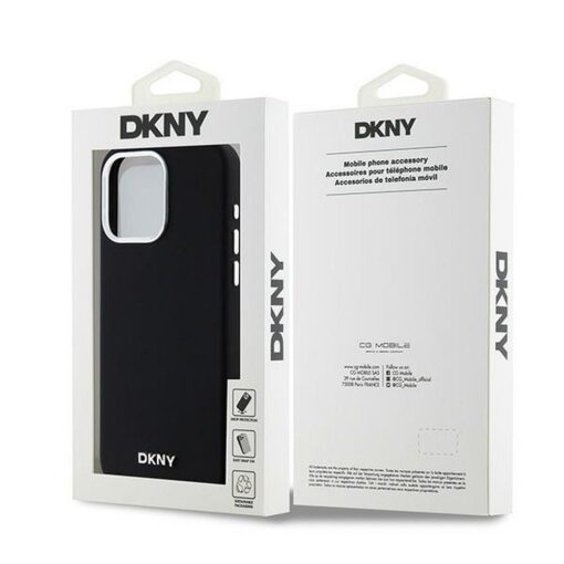 DKNY Handyhülle für IPHONE 15 Pro Max kompatibel mit MagSafe DKHMP15XSMCHLK (DKNY HC MagSafe Silicone W/Horizontal Metal Logo) schwarz – Bild 9