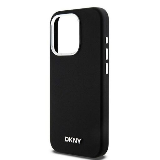 DKNY Handyhülle für IPHONE 15 Pro kompatibel mit MagSafe DKHMP15LSMCHLK (DKNY HC MagSafe Silicone W/Horizontal Metal Logo) schwarz – Bild 7