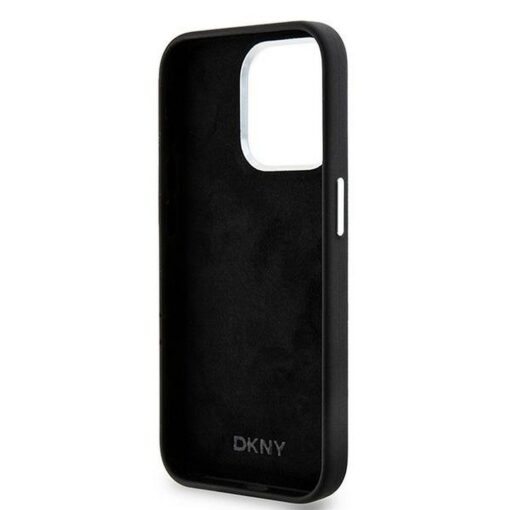 DKNY Handyhülle für IPHONE 15 Pro kompatibel mit MagSafe DKHMP15LSMCHLK (DKNY HC MagSafe Silicone W/Horizontal Metal Logo) schwarz – Bild 8