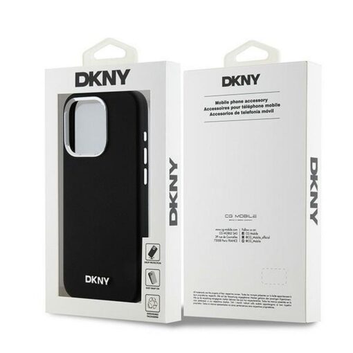DKNY Handyhülle für IPHONE 15 Pro kompatibel mit MagSafe DKHMP15LSMCHLK (DKNY HC MagSafe Silicone W/Horizontal Metal Logo) schwarz – Bild 9