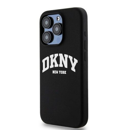 DKNY Handyhülle für IPHONE 14 Pro kompatibel mit MagSafe DKHMP14LSNYACH (DKNY HC MagSafe Silicone W/White Arch Logo) schwarz – Bild 3