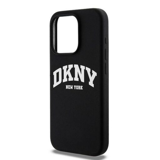 DKNY Handyhülle für IPHONE 14 Pro kompatibel mit MagSafe DKHMP14LSNYACH (DKNY HC MagSafe Silicone W/White Arch Logo) schwarz – Bild 7