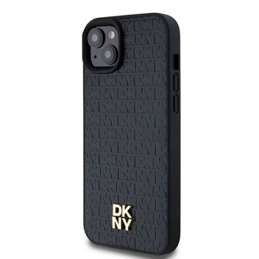 DKNY Handyhülle für IPHONE 15 kompatibel mit MagSafe DKHMP15SPSHRPSK (DKNY HC MagSafe Pu Repeat Pattern W/Stack Logo) schwarz – Bild 3