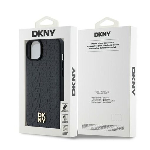 DKNY Handyhülle für IPHONE 15 kompatibel mit MagSafe DKHMP15SPSHRPSK (DKNY HC MagSafe Pu Repeat Pattern W/Stack Logo) schwarz – Bild 9